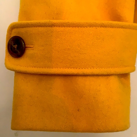 Size Large Mustard Yellow Cropped Pea Coat - Picture 3 of 4